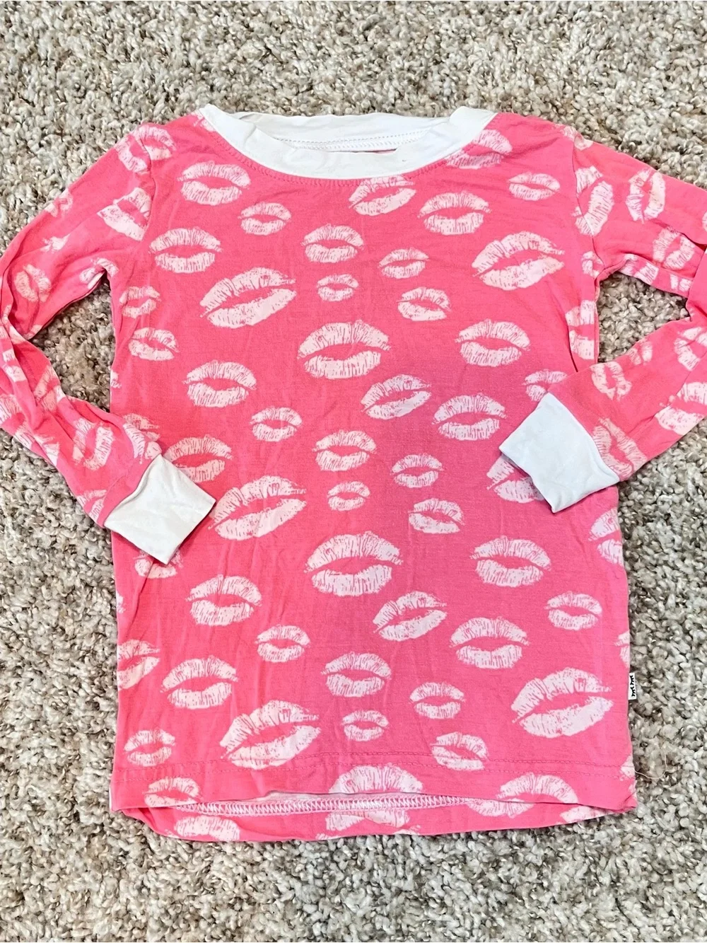 Little Sleepies Pink Lip-Print Pajama Set Bamboo